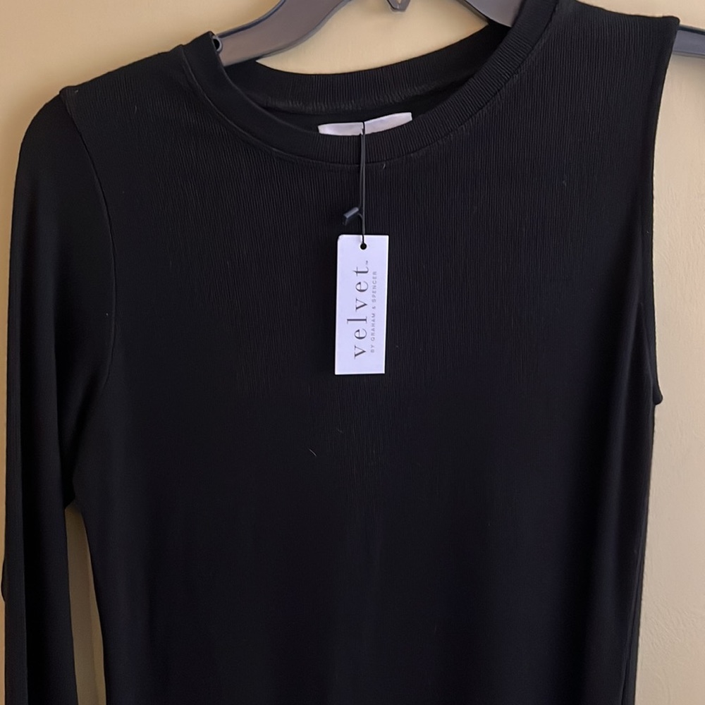 NWT VELVET (S) Trina Viscose Rib Dress - Black - Small - Picture 10 of 14
